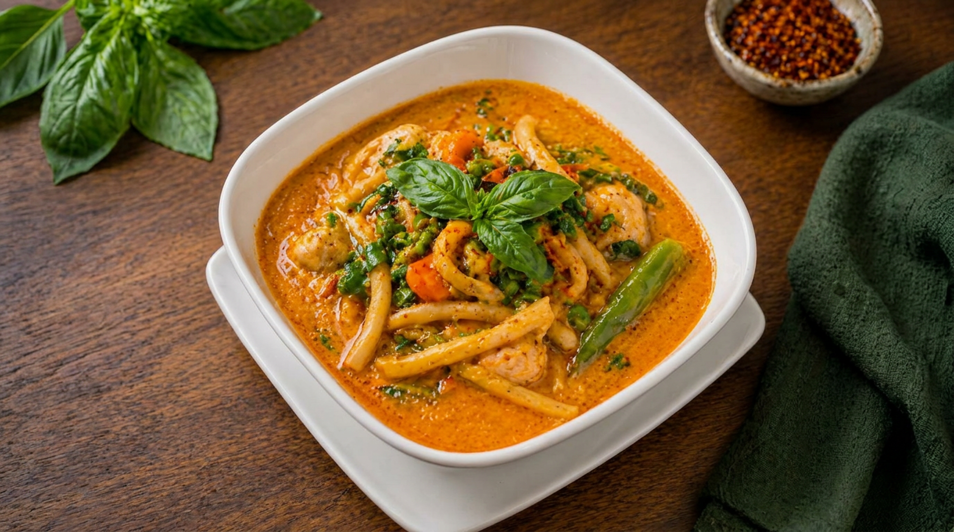 Small-bite noodles and curries