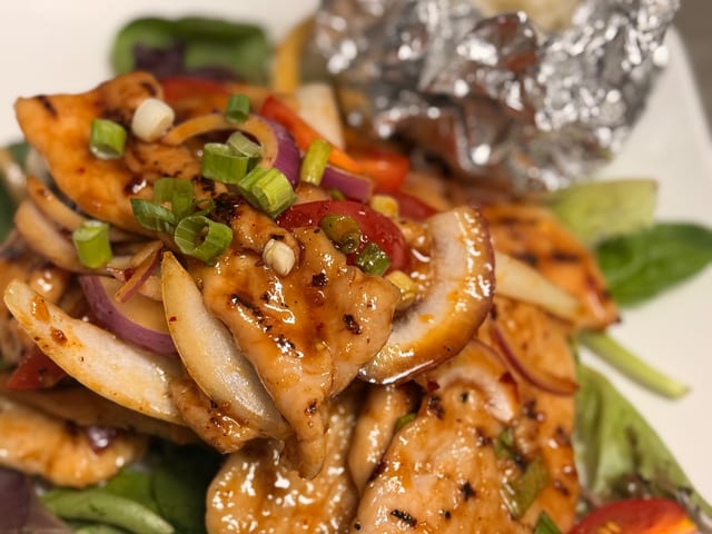 Mooyang Salad with Sticky Rice.